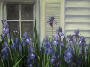 Iris Symphony - oil painting by Bridget Bossart van Otterloo - click to see more
