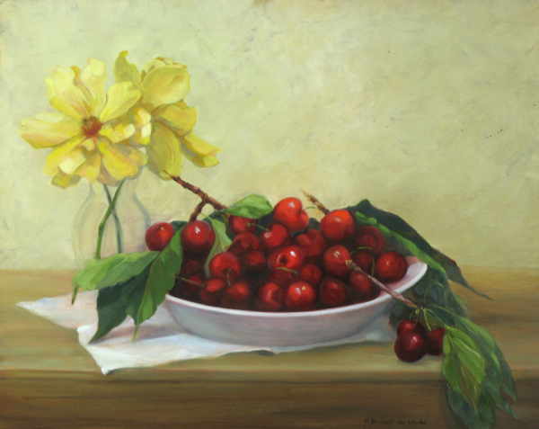 Yellow Roses and Cherries