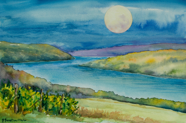 Keuka Moon, View from Dr. Frank's Winery