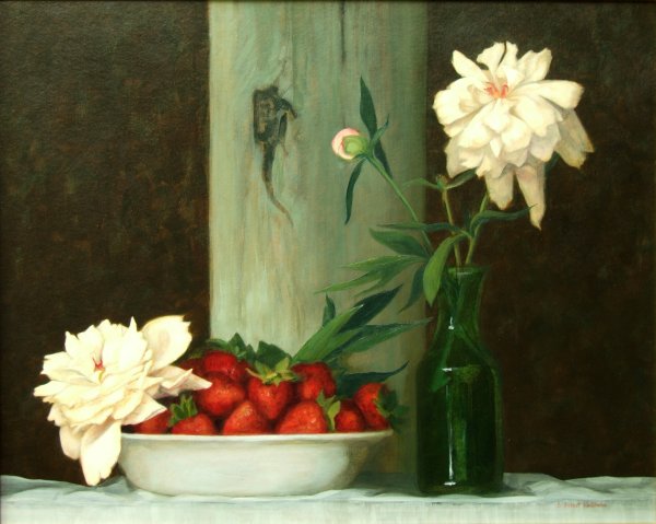 White Peonies and Strawberries