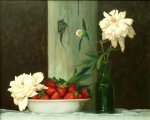 White Peonies and Strawberries