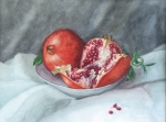 Pomegranates in White Bowl